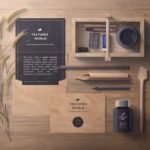 Letter Design with Fibers Black Paper Texture