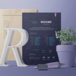Resume Design with Fibers Black Paper Texture