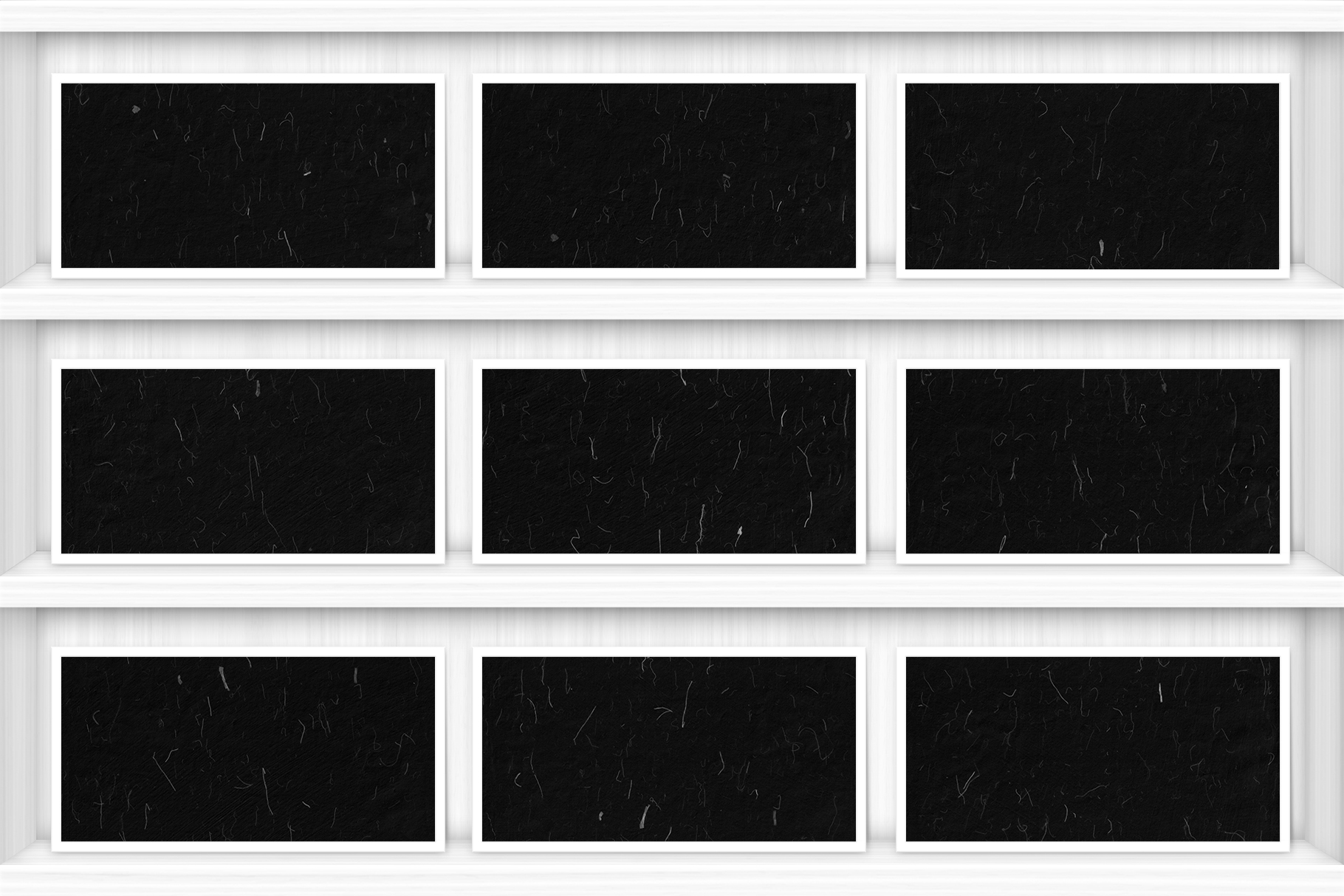 10 Fibers Black Paper Texture Samples Shelves Showcase