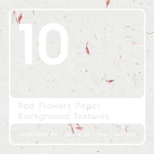 10 Red Flowers Paper Textures Square Cover