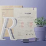 Resume Design with Palm Fibers Paper Textures