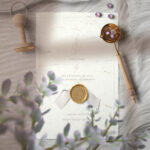 Invitation Card Design with Palm Fibers Paper Textures