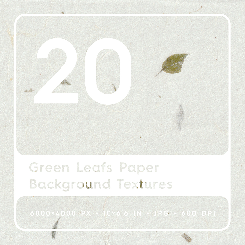 20 Green Leafs Paper Textures Square Cover
