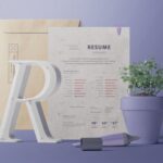 Resume Design with Blue Flowers Paper Textures Backgrounds