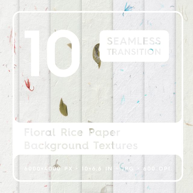 10 Floral Rice Paper Textures Square Cover