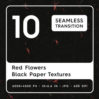 10 Red Flowers Black Paper Textures Square Cover