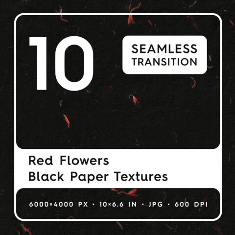 10 Red Flowers Black Paper Textures Square Cover