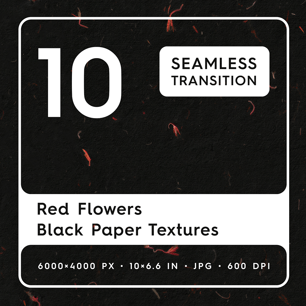10 Red Flowers Black Paper Textures Square Cover