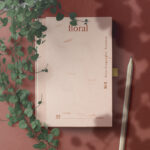 Book Folder Design with Yellow Petals Paper Textures