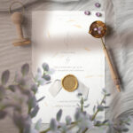 Invitation Card Design with Yellow Petals Paper Textures