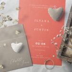 Invitation Card with Bright Color Rice Paper Textures