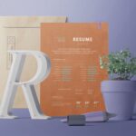 Resume Design with Bright Color Rice Paper Textures