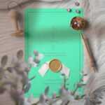 Invitation Card with Bright Color Rice Paper Textures
