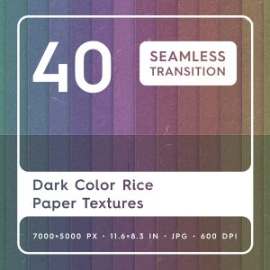 40 Dark Color Rice Paper Textures Square Cover