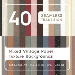 40 Mixed Vintage Paper Texture Backgrounds Square Cover