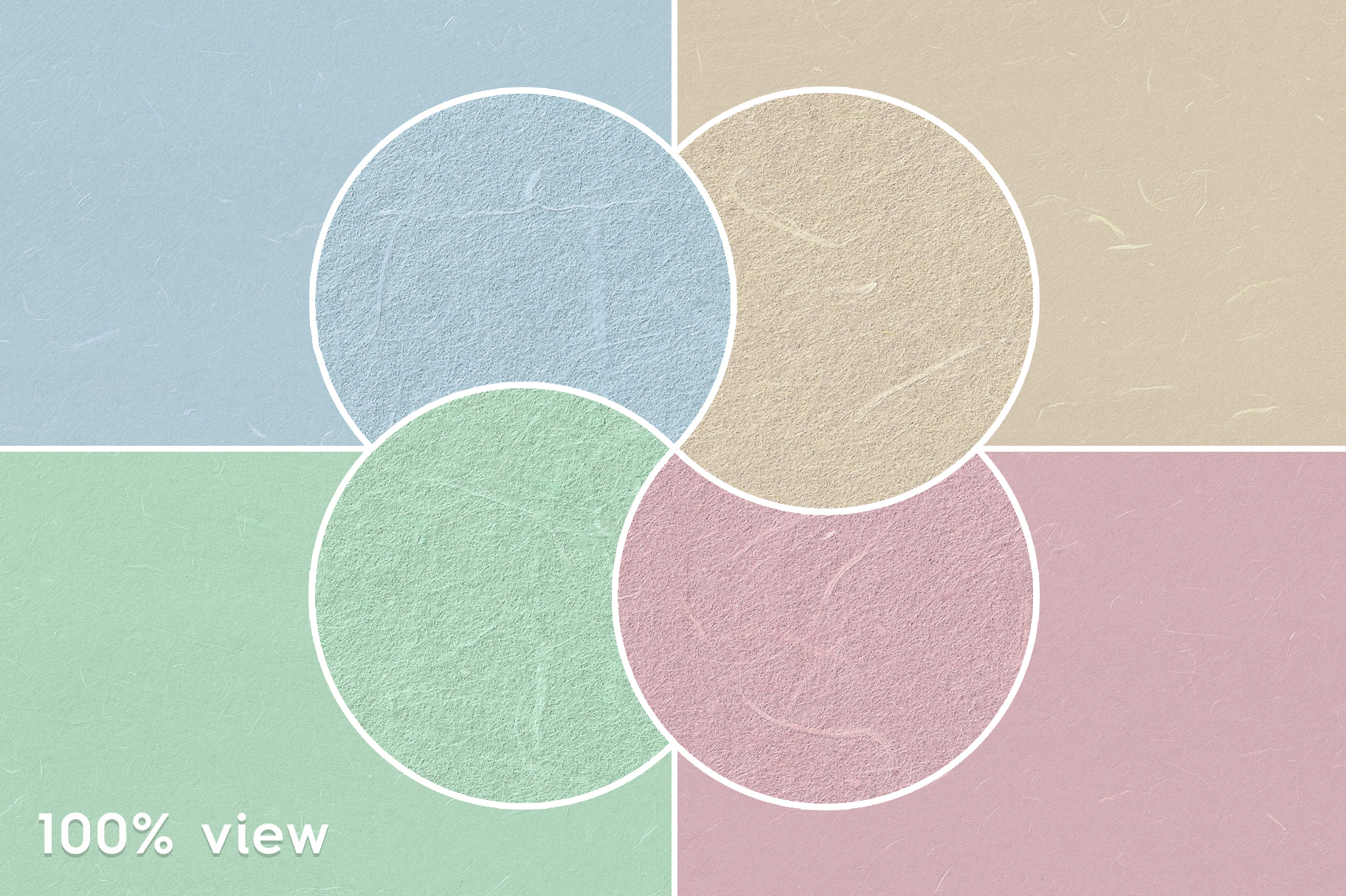 40 Light Color Rice Paper Textures 100% Zoom View