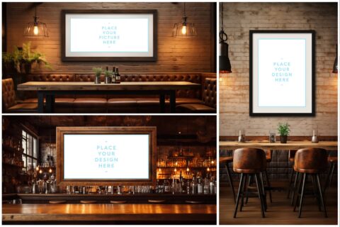 Bar Framed Canvas Picture Mockups Vol.02 - Samples Preview - Part 02