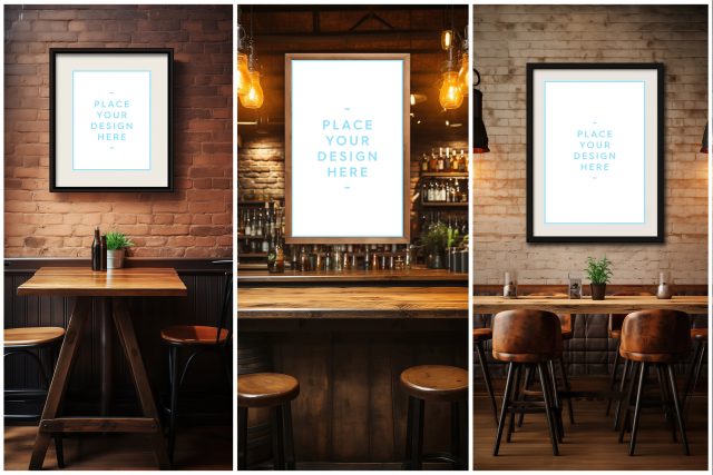 Bar Framed Canvas Picture Mockups Vol.02 - Samples Preview - Part 03