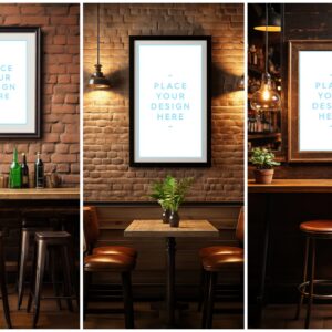 Bar Framed Canvas Picture Mockup Vol.01 Samples Preview - Part 02
