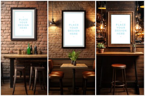 Bar Framed Canvas Picture Mockup Vol.01 Samples Preview - Part 02