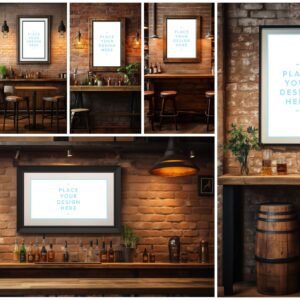 Bar Framed Canvas Picture Mockup Vol.01 Samples Preview - Part 03