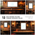 12 Bar Framed Canvas Picture Mockups Vol.03 Square Cover