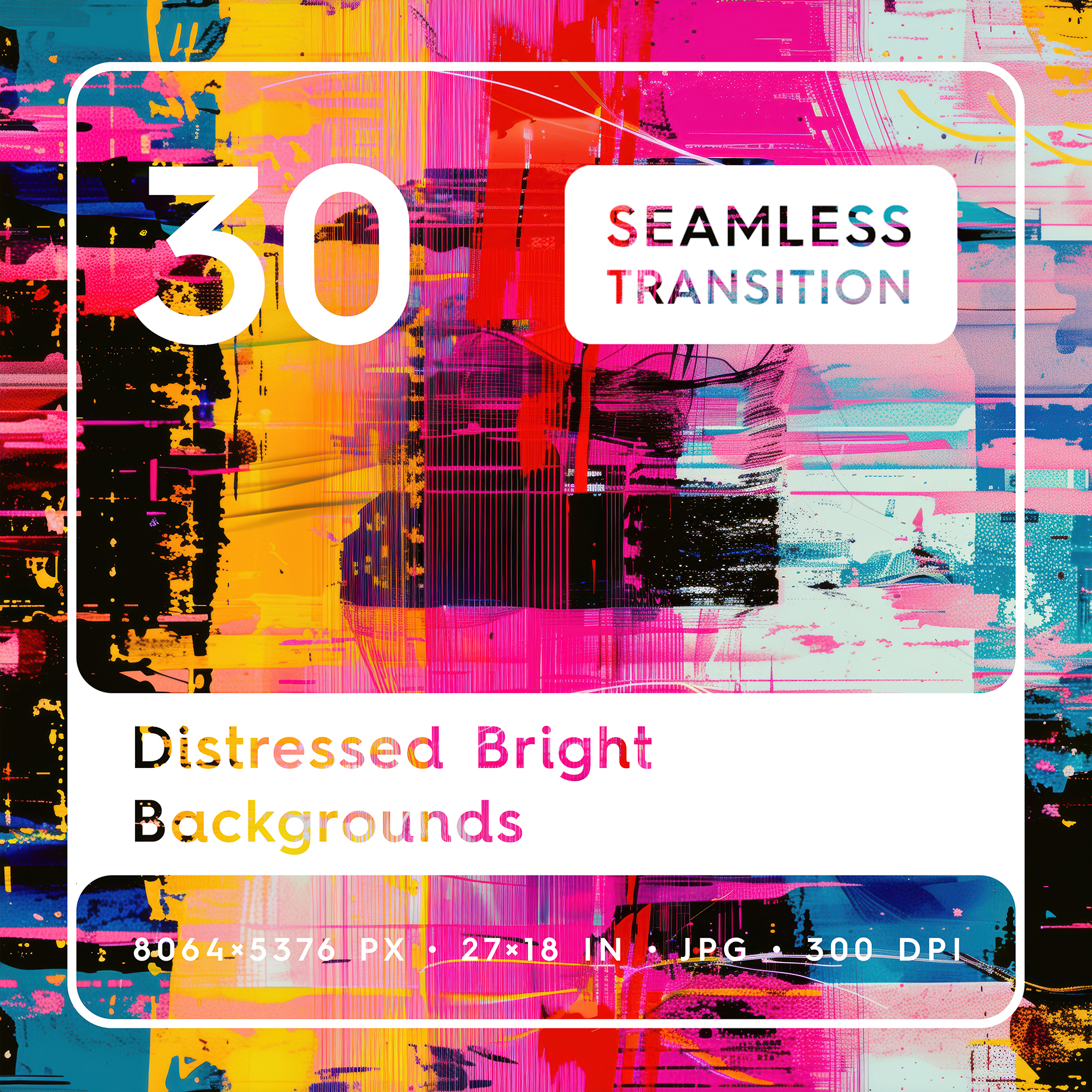 30 Distressed Bright Backgrounds Square Cover