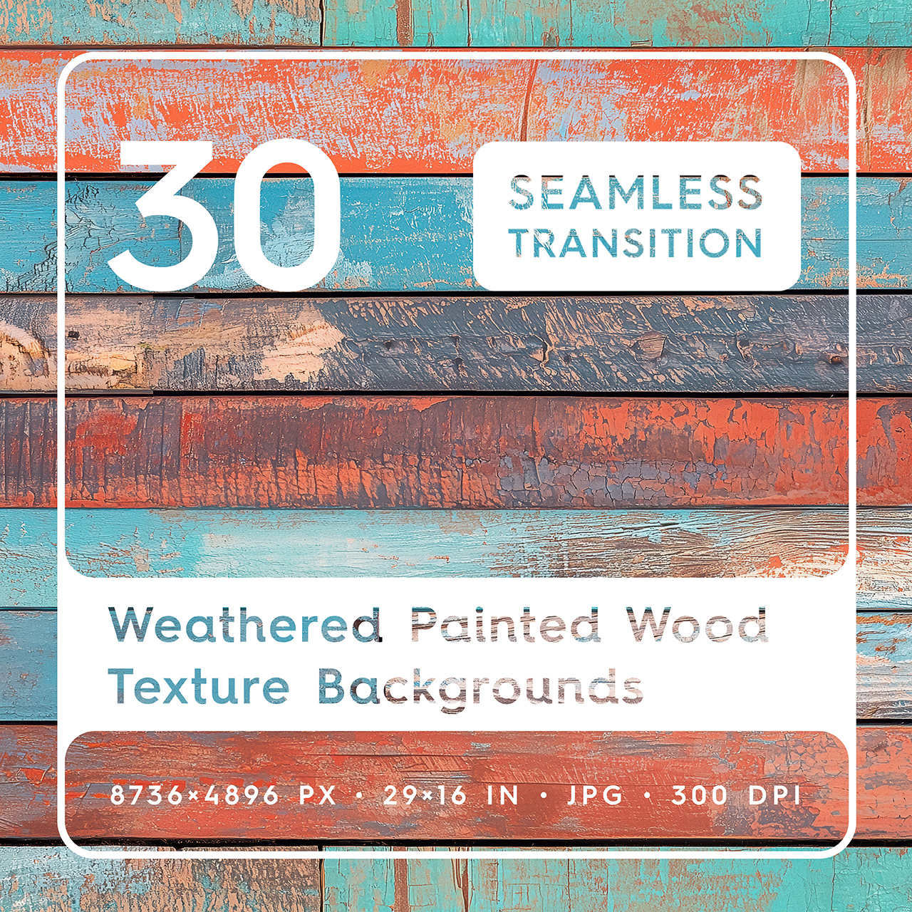 30 Weathered Painted Wood Texture Backgrounds Square Cover