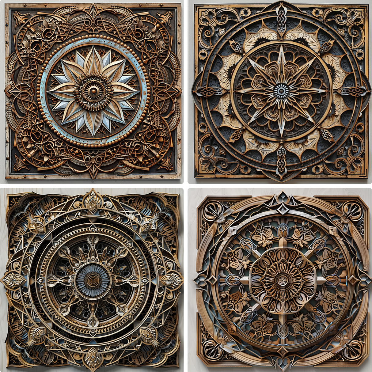 30 Wood Mandala Texture Backgrounds Samples Preview Part 01