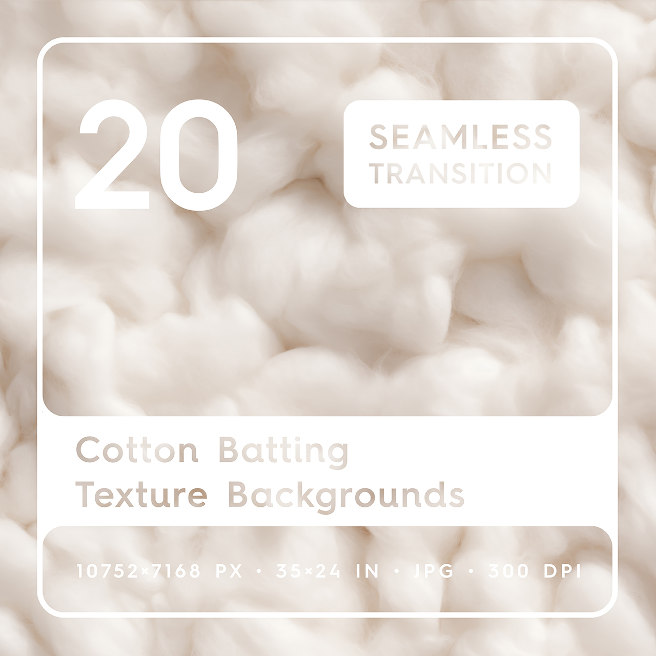 20 Cotton Batting Texture Backgrounds Square Cover