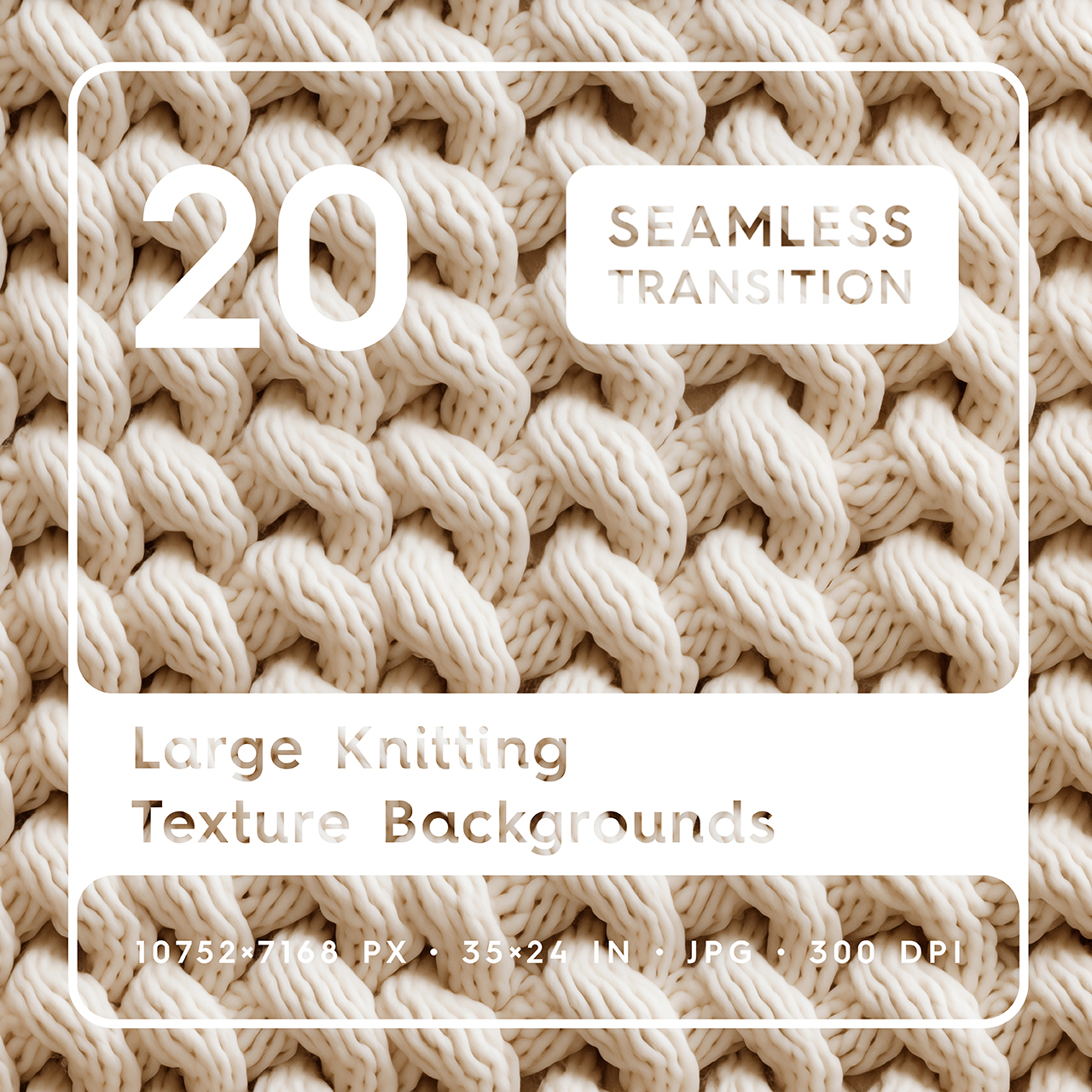 20 Large Knitting Texture Backgrounds Square Cover