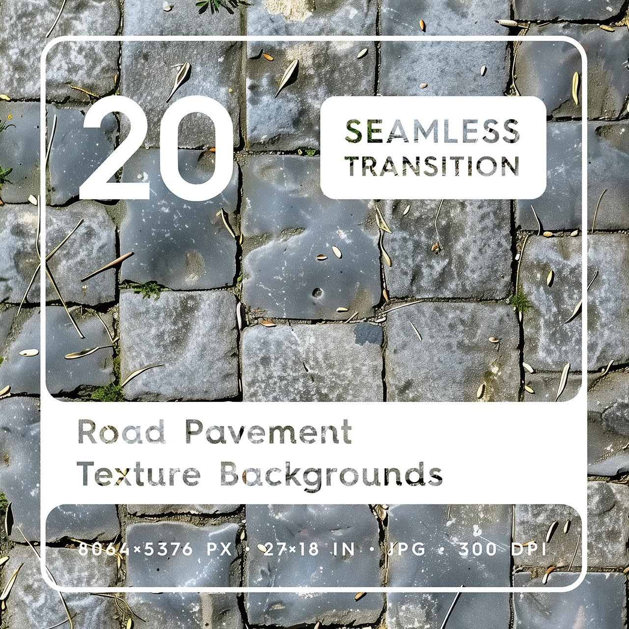 20 Road Pavement Texture Backgrounds Square Cover