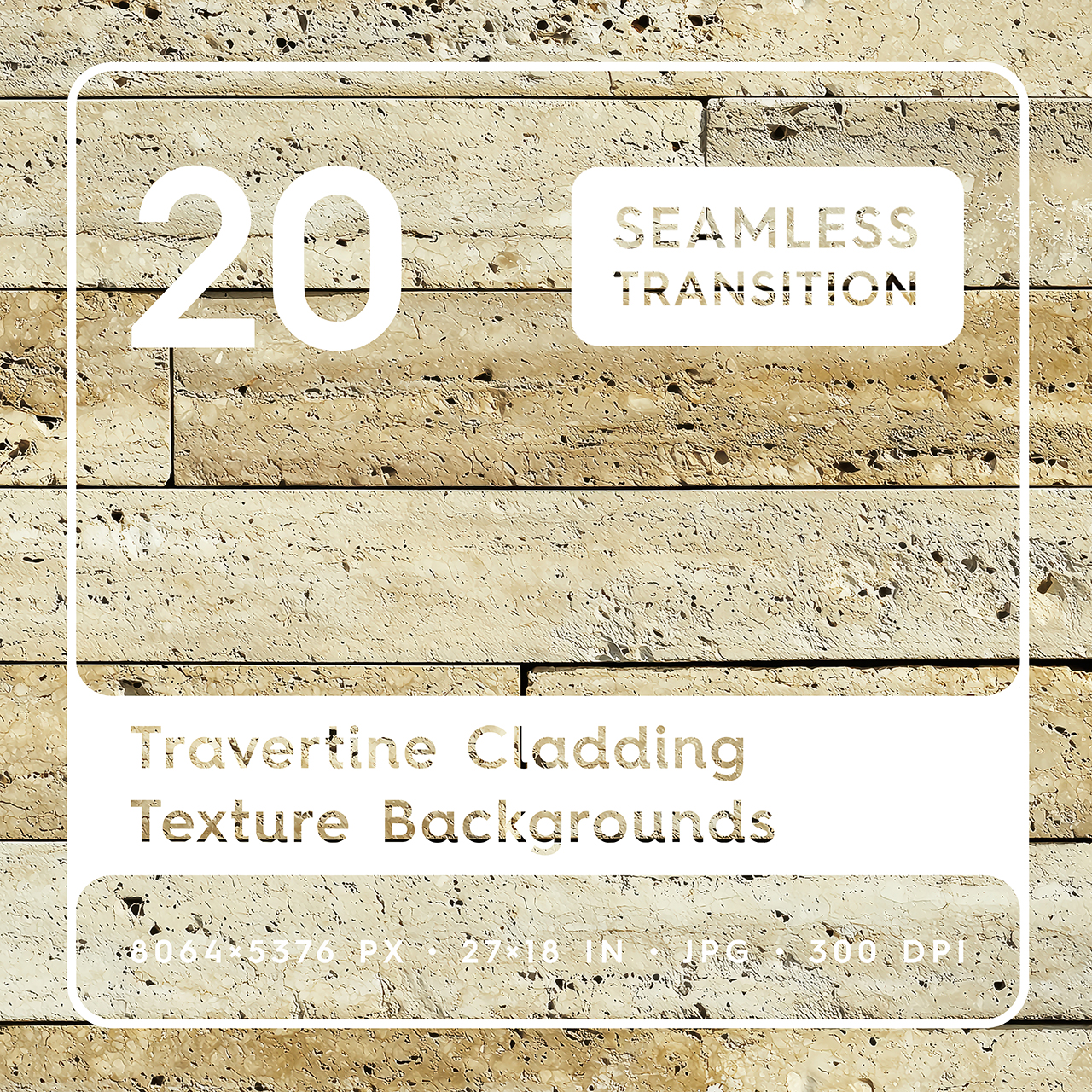 20 Travertine Cladding Texture Backgrounds Square Cover