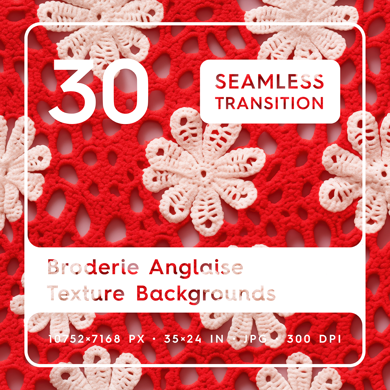 30 Broderie Anglaise Texture Backgrounds Square Cover