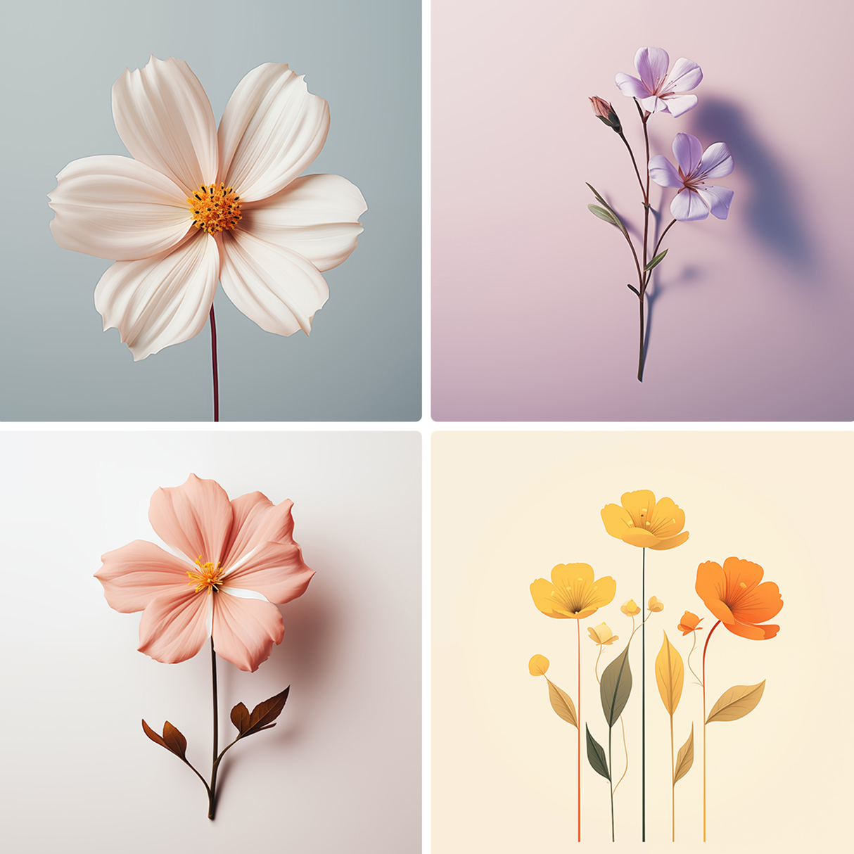 120 Flowers Poster Illustration Backgrounds Samples Preview Part 04