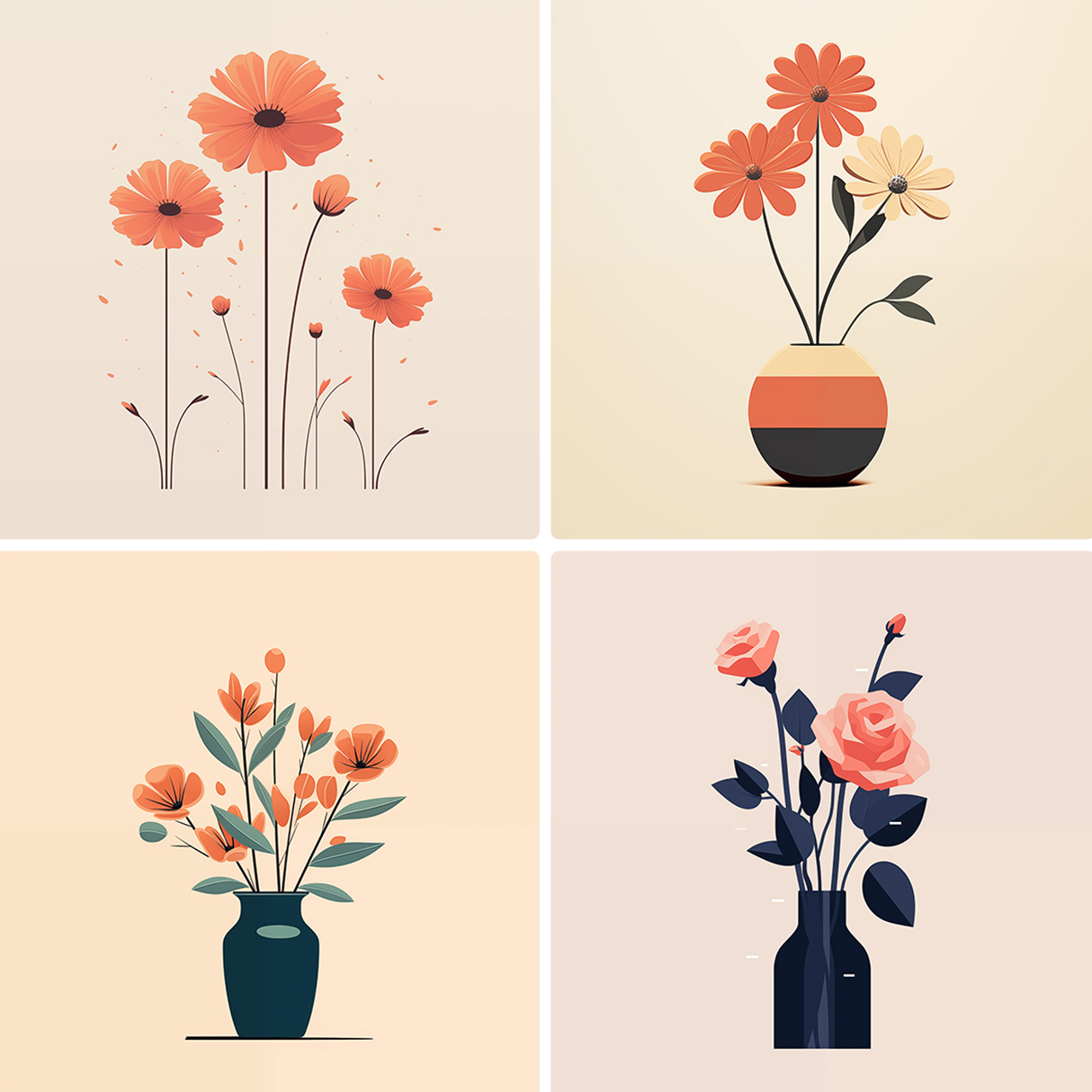 120 Flowers Poster Illustration Backgrounds Samples Preview Part 05