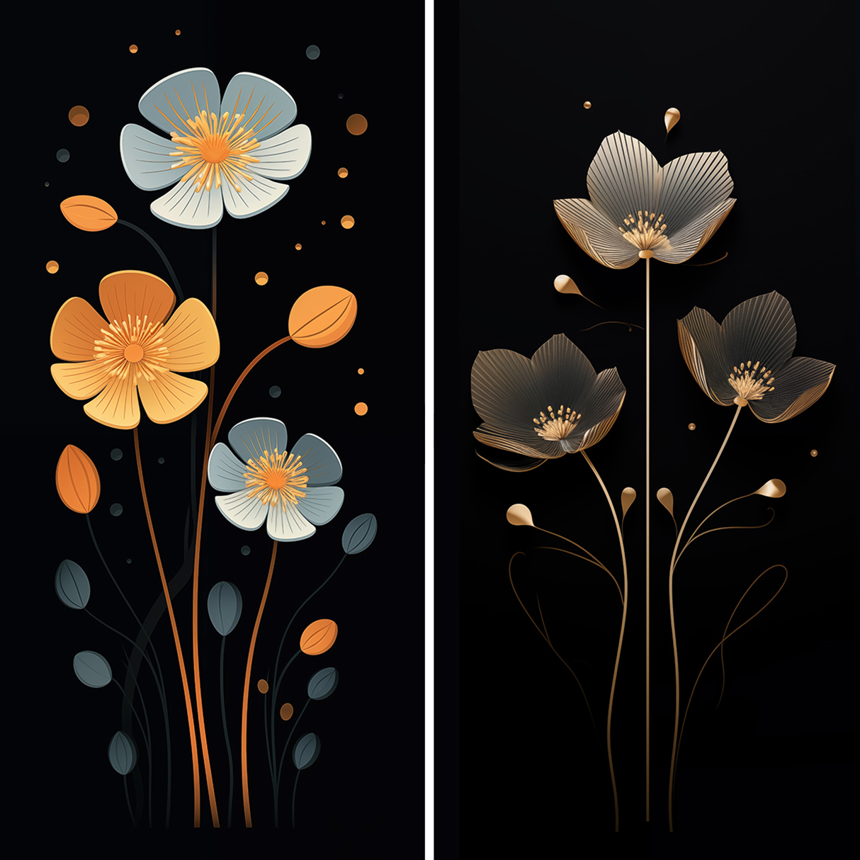 120 Flowers Poster Illustration Backgrounds Samples Preview Part 08