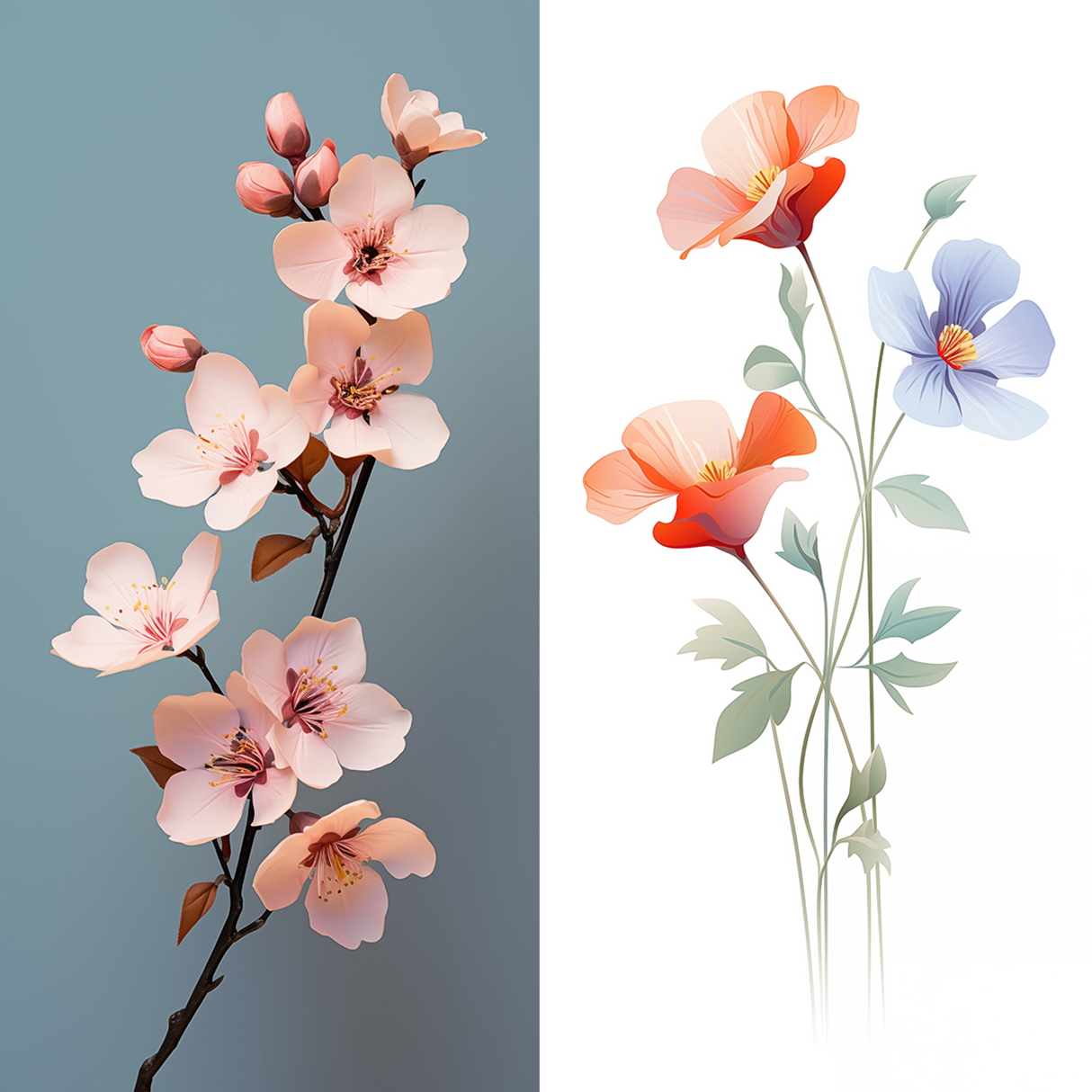 120 Flowers Poster Illustration Backgrounds Samples Preview Part 15