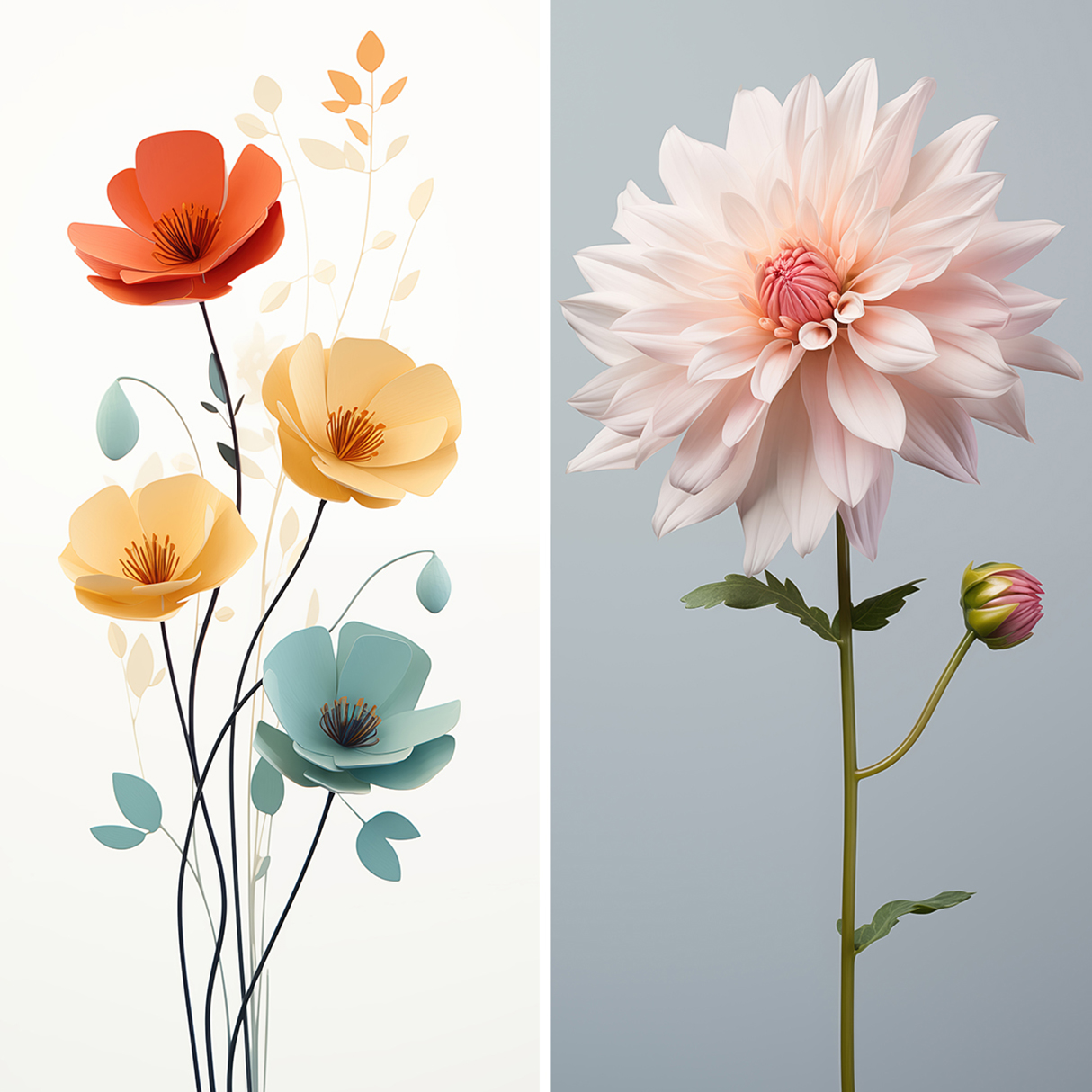 120 Flowers Poster Illustration Backgrounds Samples Preview Part 16