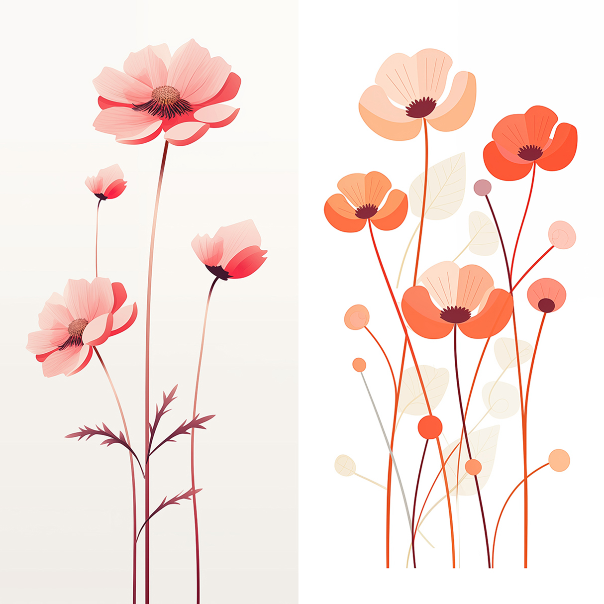 120 Flowers Poster Illustration Backgrounds Samples Preview Part 17