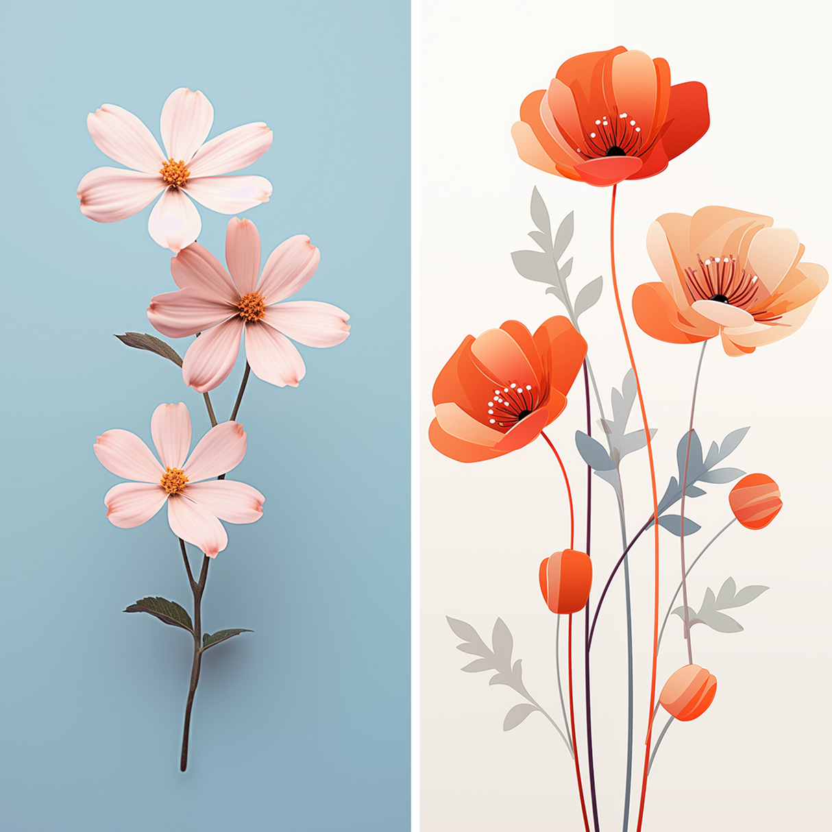 120 Flowers Poster Illustration Backgrounds Samples Preview Part 18