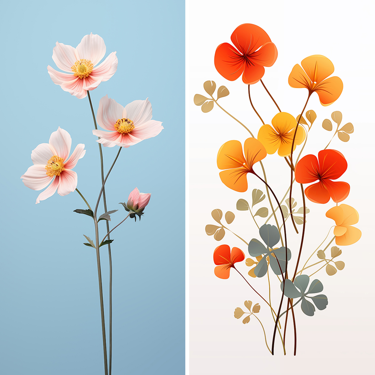 120 Flowers Poster Illustration Backgrounds Samples Preview Part 19