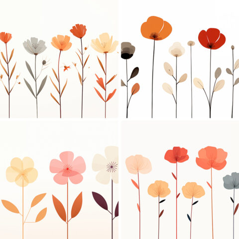 120 Flowers Poster Illustration Backgrounds Samples Preview Part 28