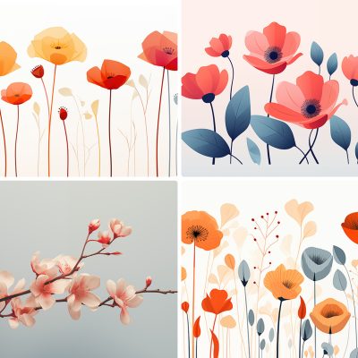 120 Flowers Poster Illustration Backgrounds Samples Preview Part 30