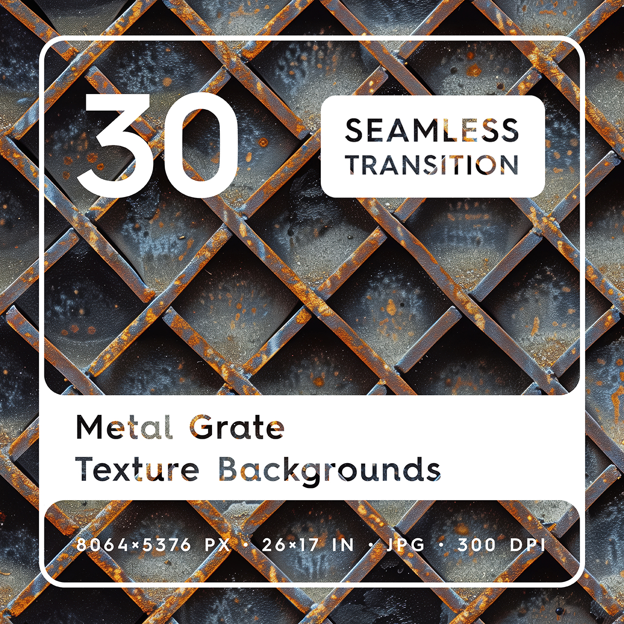 30 Metal Grate Texture Backgrounds Square Cover