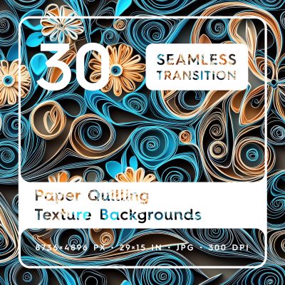 30 Paper Quilling Texture Backgrounds Square Cover