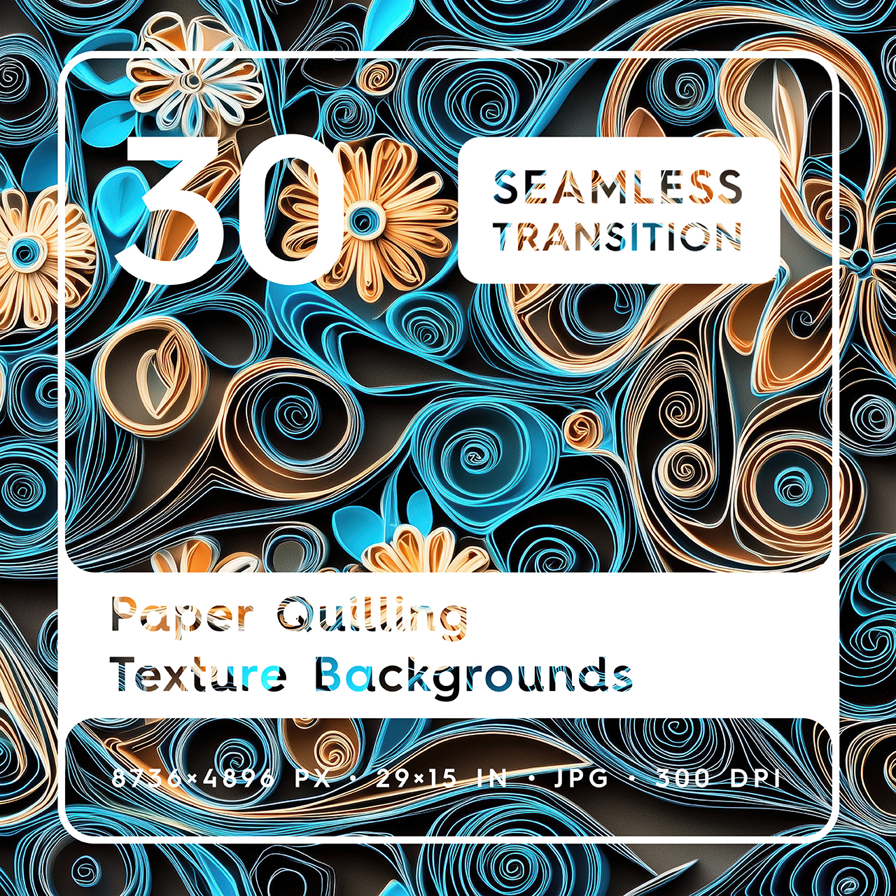 30 Paper Quilling Texture Backgrounds Square Cover