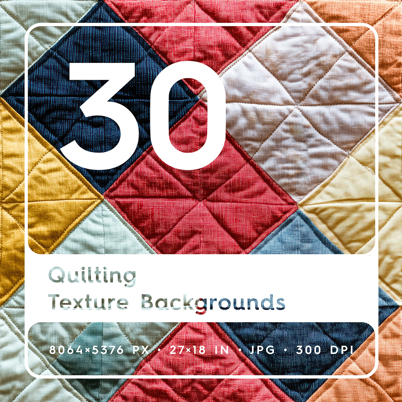 30 Quilting Texture Backgrounds Square Cover