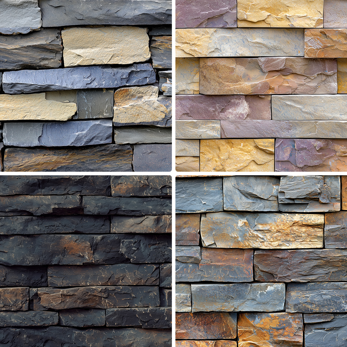 30 Stacked Stone Cladding Texture Backgrounds Samples Preview Part 01