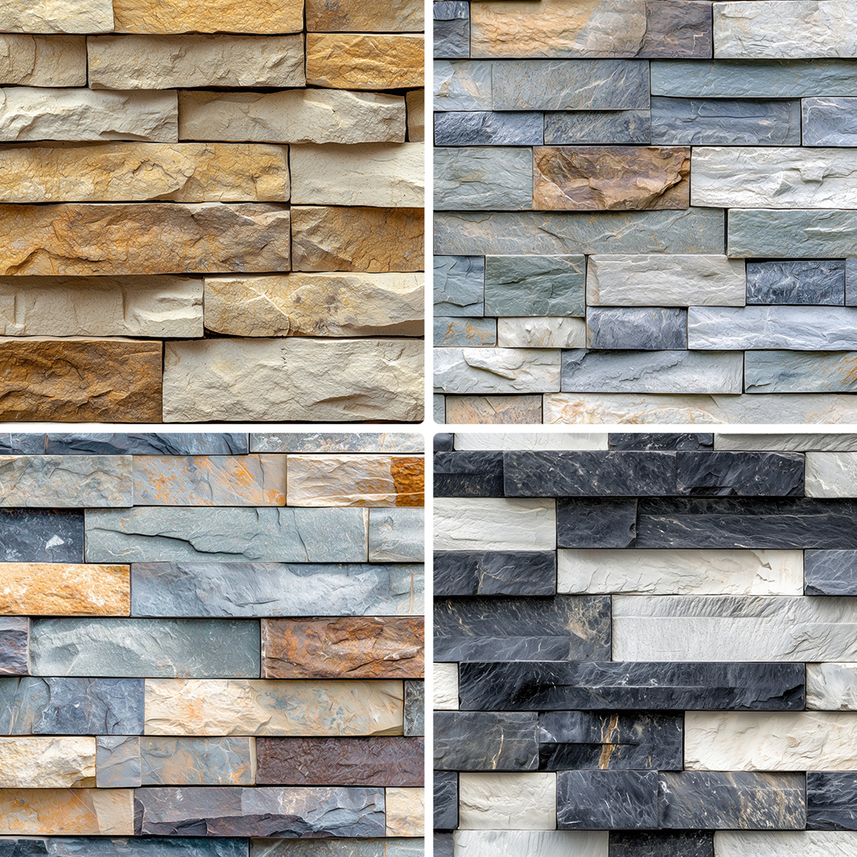 30 Stacked Stone Cladding Texture Backgrounds Samples Preview Part 02